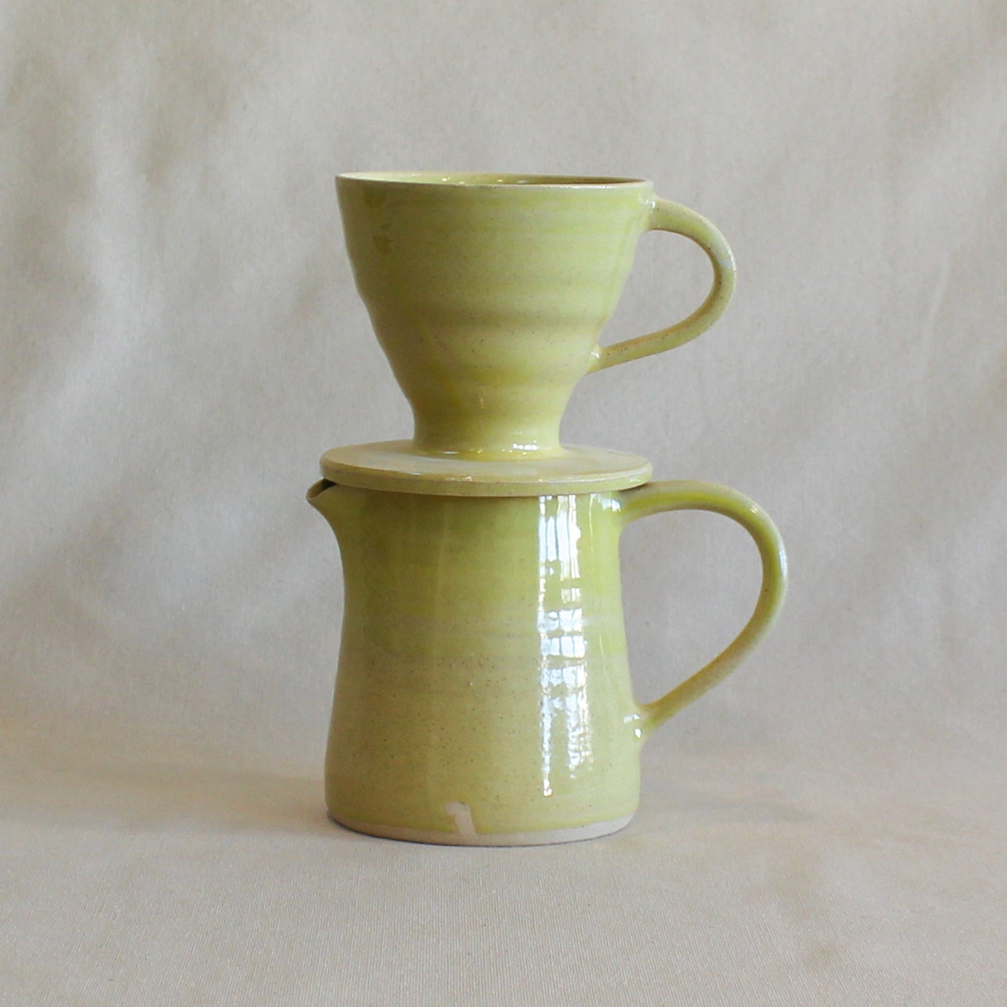 Cafetière et son porte filtre - Jaune